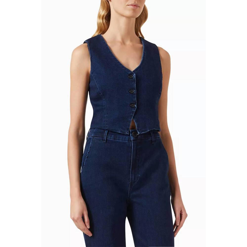 NEW LE JEAN ella waistcoat denim vest in ink